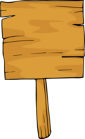 panneau de bois dessiner à la main png