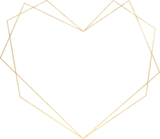 Gold hearts frame and border png