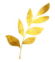 Gold leaf glitter metallic png