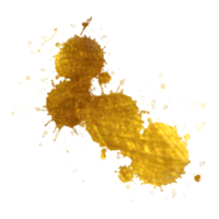 Gold abstract line art and brush png