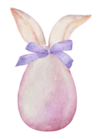 Easter eggs with ear rabbit watercolor png