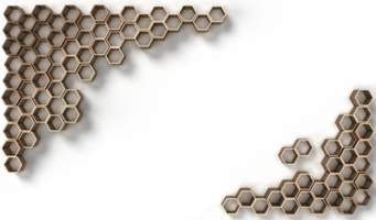 Image de rendu 3d de forme solide hexagonale sur fond transparent png