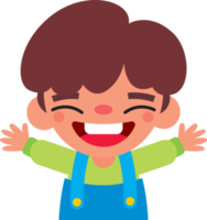 Feliz Día del Niño. ilustración de personaje de pose de brazo abierto de dibujos animados de chico lindo png