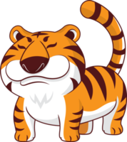joyeux nouvel an chinois 2022. tigre potelé de dessin animé avec personnage de mascotte à longue queue pour la célébration de 2022 png