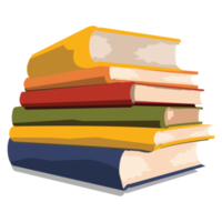A set of colored books arranged vertically png
