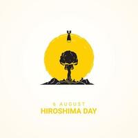 Hiroshima Peace Memorial Ceremony. Held every August 6th. vector illustration.