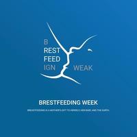 Breastfeeding week newborn baby and mother illustarion vector