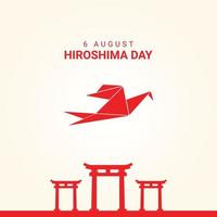 6august Hiroshima memorable day Paper bird design illustration vector