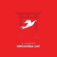 6august Hiroshima memorable day Paper bird design illustration vector