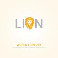 lion day creative minimalist illustration vector