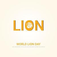 lion day creative minimalist illustration vector