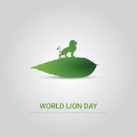 lion day creative minimalist illustration vector