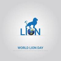 lion day creative minimalist illustration vector