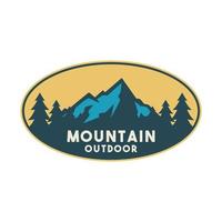 mountain outdoor badge logo design vector