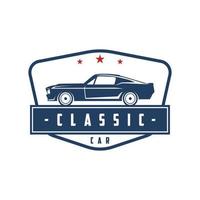 Classic car concept with old car side view Vector