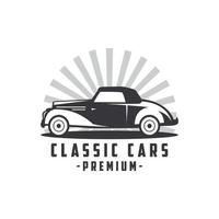 illustration classic car logo template Vector