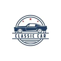 Classic car concept with old car side view Vector