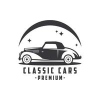 illustration classic car logo template Vector