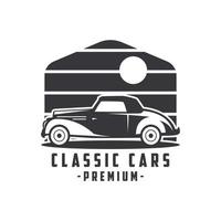 illustration classic car logo template Vector