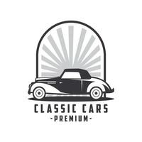 illustration classic car logo template Vector