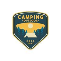 mountain outdoor badge logo design vector