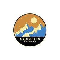 illustration drawing of mountain camping vector