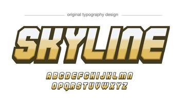 tipografía de visualización en mayúsculas de deportes modernos en cursiva amarilla vector