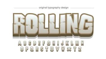 brown and grey stone pattern cartoon typography vector