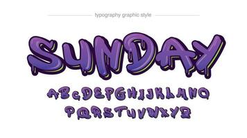 tipografía de etiqueta de graffiti moderno que gotea púrpura vector