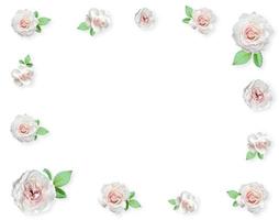 White Roses Arrangement. Flower roses frame. photo