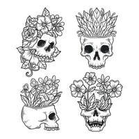 Minimalist Tattoo Skull Concept vector