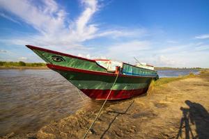 Colorful Traditional Travel Boat in Bangladesh photo