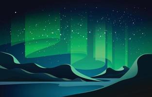 Aurora At The Starry Nights vector