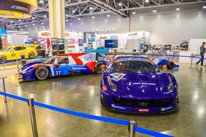 moscú - agosto 2016 ferrari f458 italia smp racing presentado en el salón internacional del automóvil mias moscow el 20 de agosto de 2016 en moscú, rusia foto