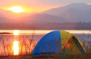 Campground beside the lake,National park,Thailand photo