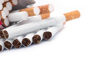 Closeup of a pile of cigarettes photo