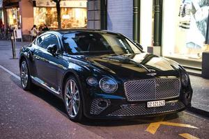 FRIEDRICHSHAFEN - MAY 2019 black BENTLEY CONTINENTAL GT W12 2018 at Motorworld Classics Bodensee on May 11, 2019 in Friedrichshafen, Germany photo