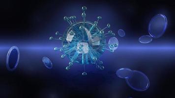 virus in dark tone 3d rendering for  medicine  and  healthcare content. photo