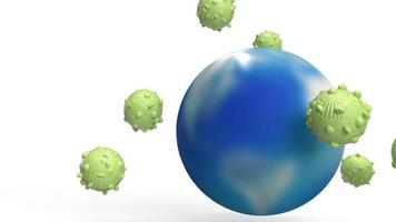 The world  virus 3d rendering for medicine content. photo