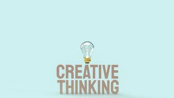 The Light bulb and creative thinking text for idea content 3d rendering photo