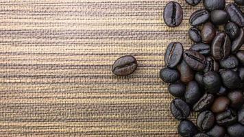 coffee  roasted on wood texture close up image. photo