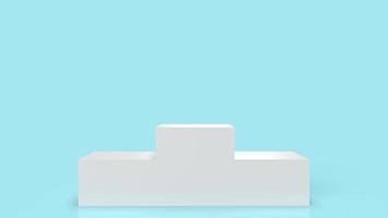 white Podium platform on blue background 3d rendering. photo