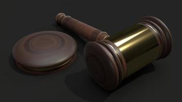 Hammer wood 3d rendering for law concept. photo