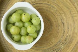 The Indian Gooseberry or Phyllanthus emblica image close up for background. photo