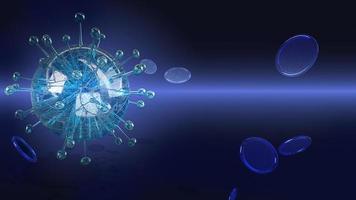 virus en tono oscuro 3d renderizado para contenido de medicina y atención médica. foto