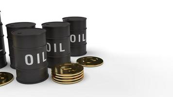 Tank oil and gold coins  3d rendering for petrol content. photo