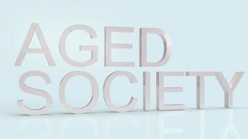 aged society word on blue background for society content 3d rendering. photo