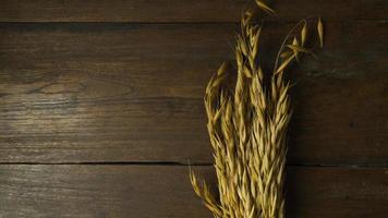 rice oat on wood table for background. photo