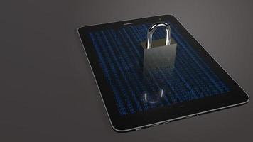 Table and master key 3d rendering for security technology  concept. photo
