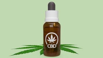 la imagen de renderizado 3d de cannabis medicinal de productos de cáñamo de aceite cbd. foto